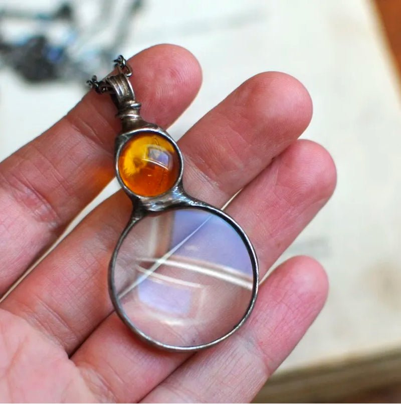 Nostalgic Magnifying Glass Loupe Necklace