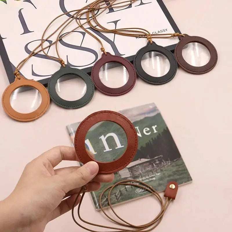 Leather Magnifying Glass Loupe Necklace