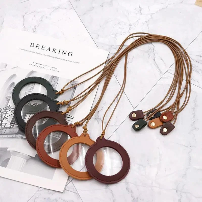 Leather Magnifying Glass Loupe Necklace